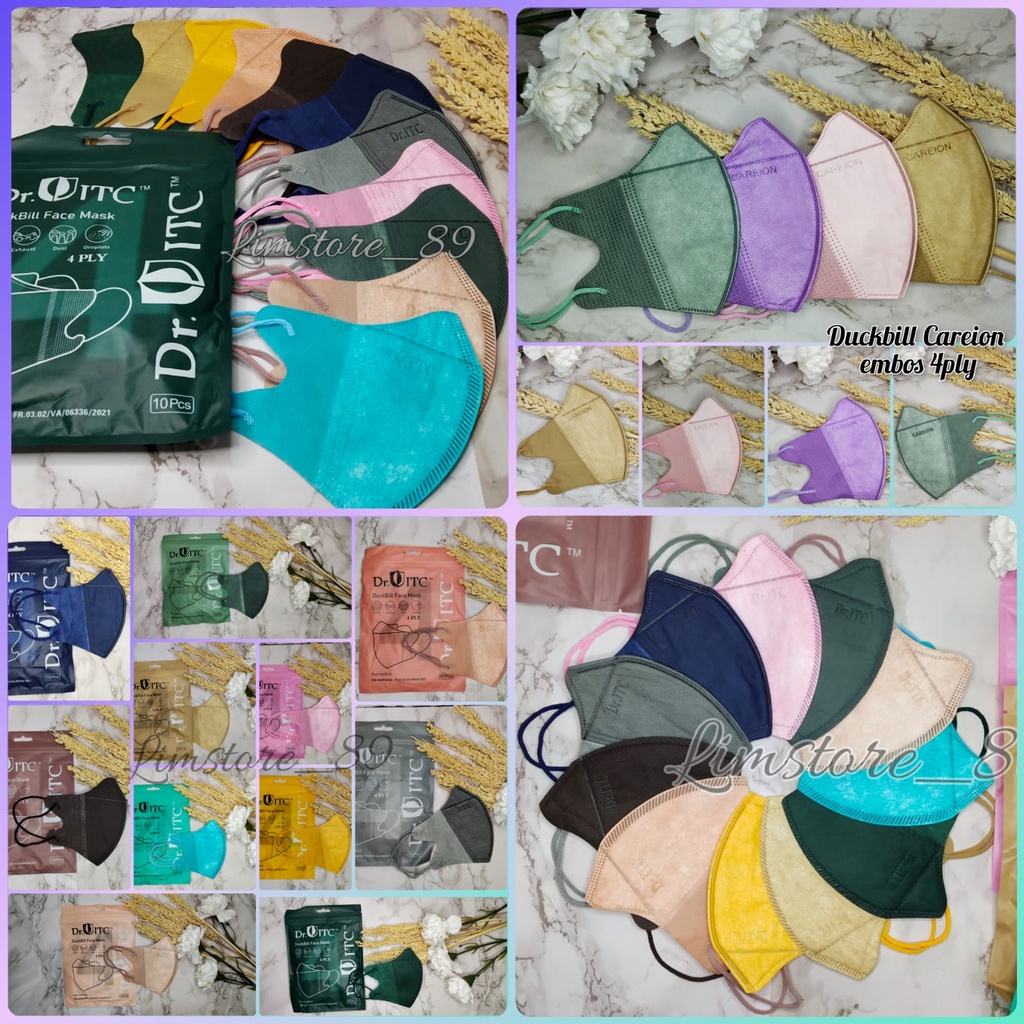MASKER DUCKBILL / MASKER DUCKBILL WARNA FACE MASK CAREION 4PLY /  MASKER DUCKBILL WARNA FACE MASK DR