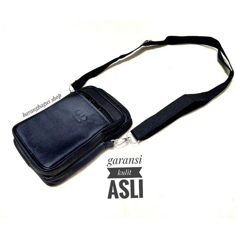 dompet sarung tempat tas selempang hp handphone kulit asli ukuran 6,5 dan 6 inch