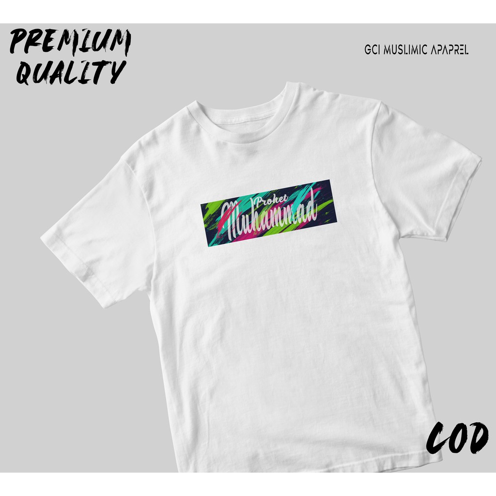 Kaos Dakwah Lengan Pendek Atasan Pria Premium Quality - Nabi Muhammad Saw