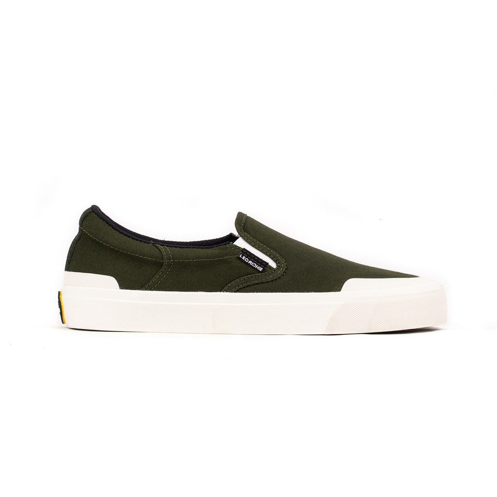 LEO RICHIE - Sepatu Slip On Kanvas Pria Wanita Lakshman White Forest