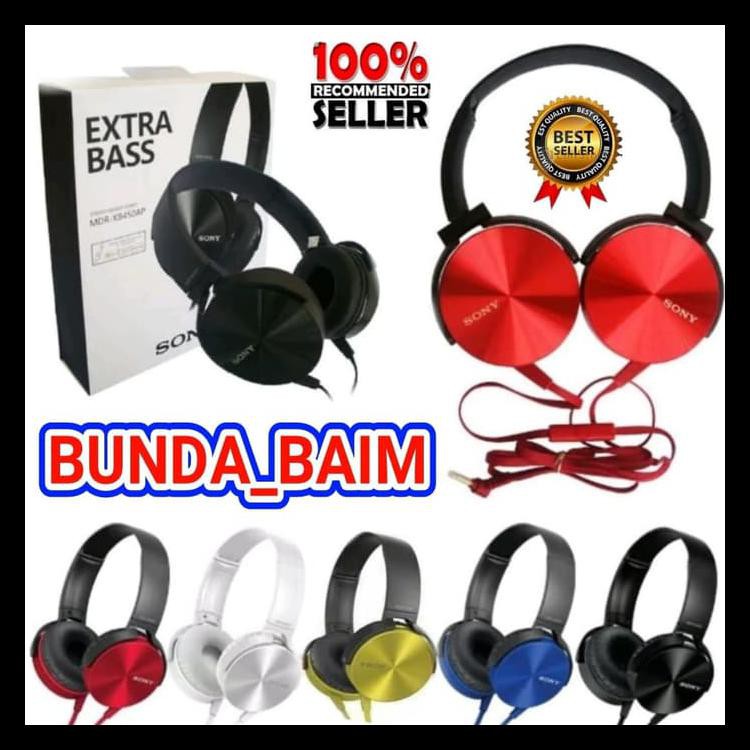 HEADPHONE SONY MDR-XB450AP / HEADSET BANDO SONY XB 450 / EXTRA BASS KOMPLIT