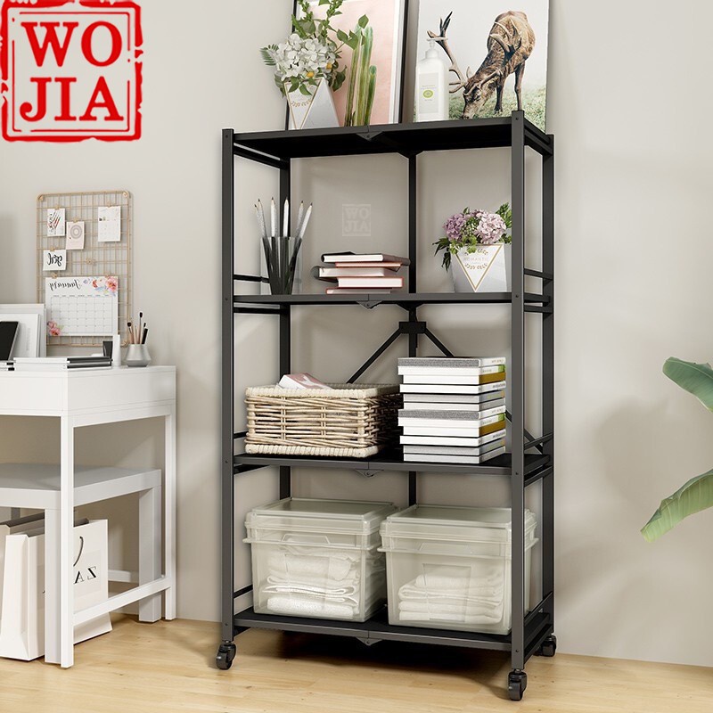 Rak Lipat Portable Tingkat Penyimpanan Dapur Serbaguna Tanpa Instalasi