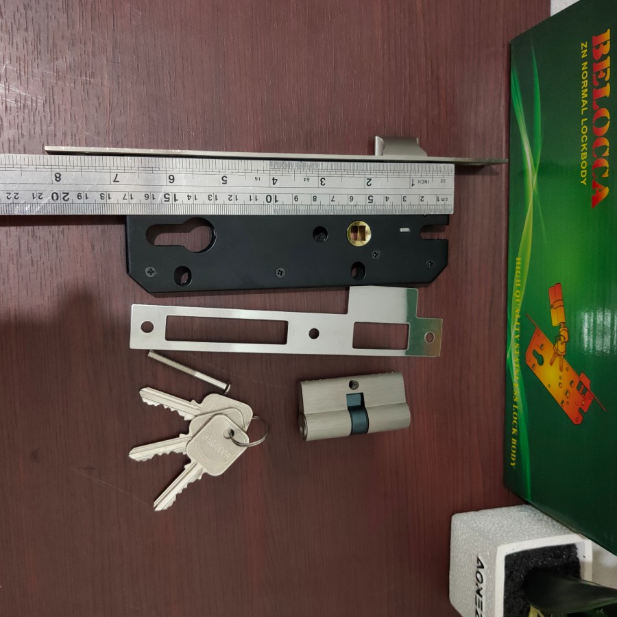 Bodi kunci, mortise lock merk Belocca (kemasan box)