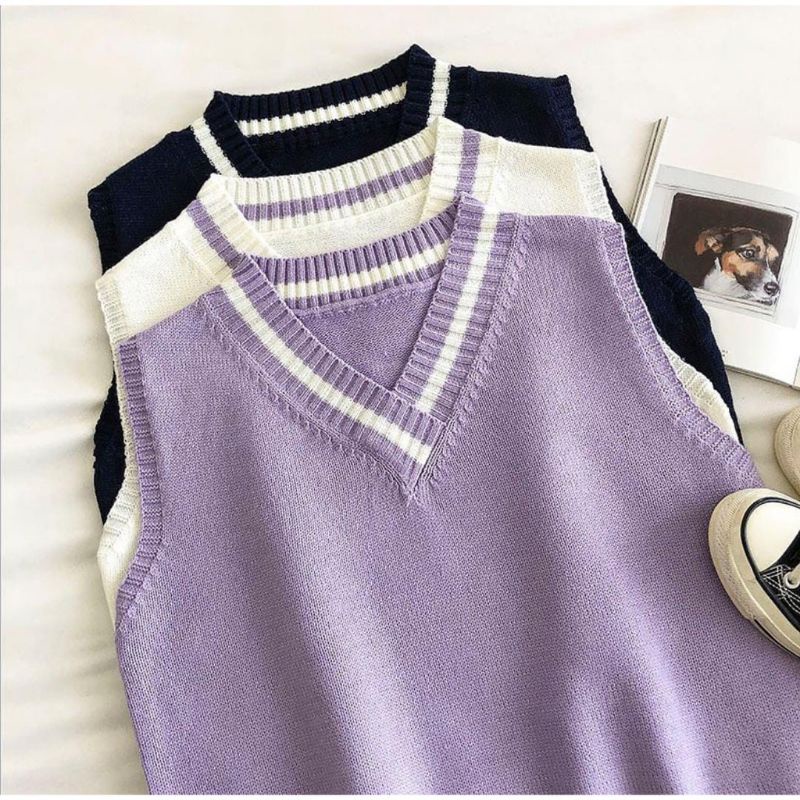 Rompi Rajut Import Vest (Premium)|rompi vest| rompi rajut| Vest rompi wanita/ Rajut Premium Kekinian