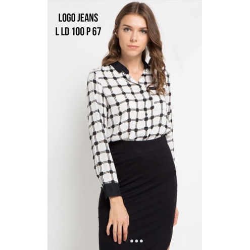 Kemeja Blus Tunik Logo Jeans