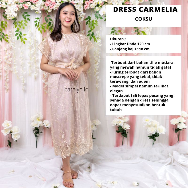 LONG DRESS BRUKAT WANITA CANTIK CARMELIA