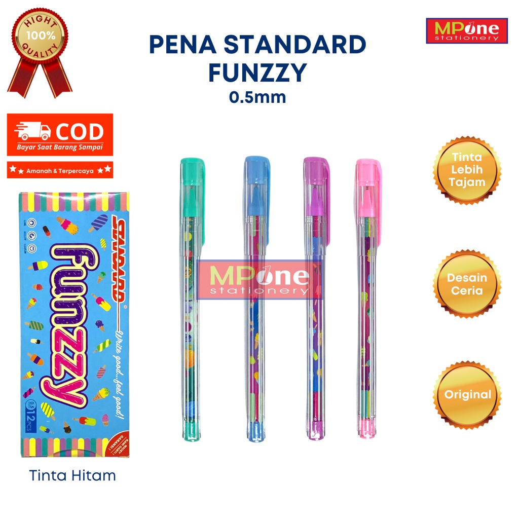 

(1 PCS) Pena Standard Funzzy Tinta Hitam / Pulpen Standard Funzzy / Pen - Funzzy 0.5 MM