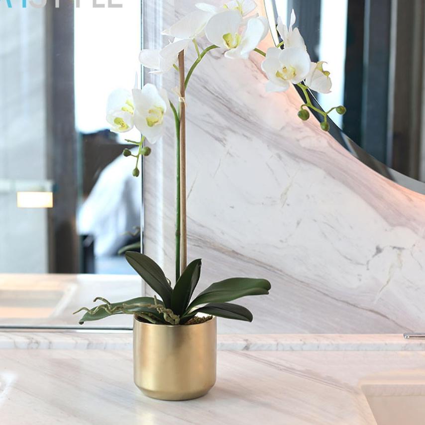 [KODE 8SLIE] MYSTYLE ANGGREK ORCHID TANAMAN HIAS BUNGA PLASTIK BESAR BUNGA ARTIFISIAL