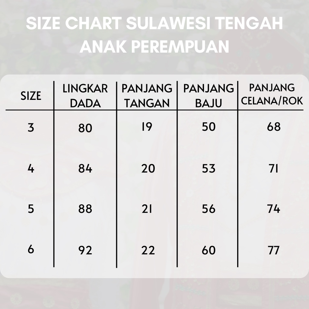 Baju adat anak Sulawesi Tengah Satuan (Laki/Cewek)