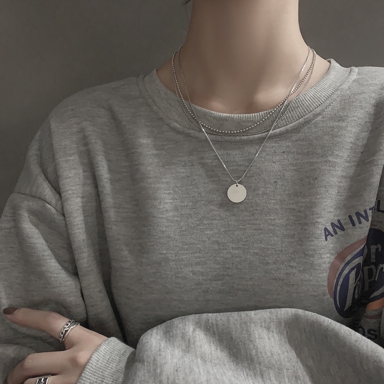 Multilayer Disc Necklace Accessories Clavicle Chain Simple Retro