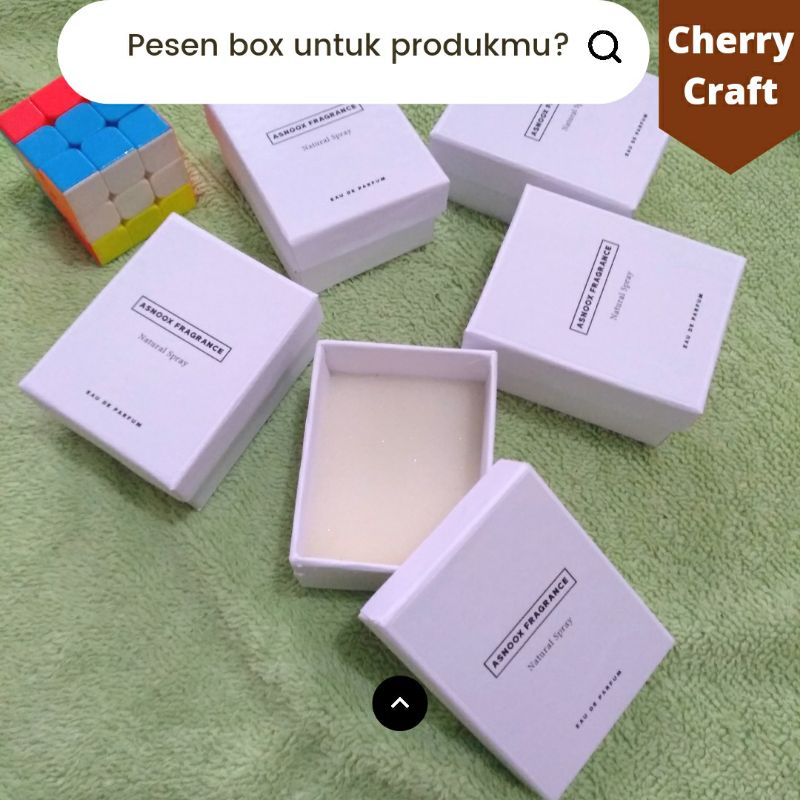 

Box Parfum 8x6x3 full putih plus busa tebal min 12pcs mini gold emas kalung gelang