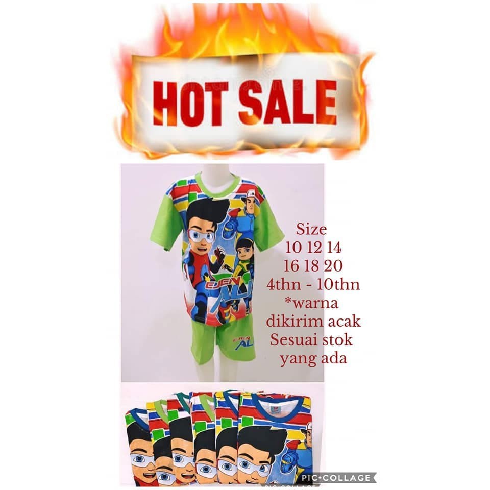 PROMO MURAH Stelan Ejen Ali - Baju Ejen Ali - Baju Stelan Anak Laki-laki .
