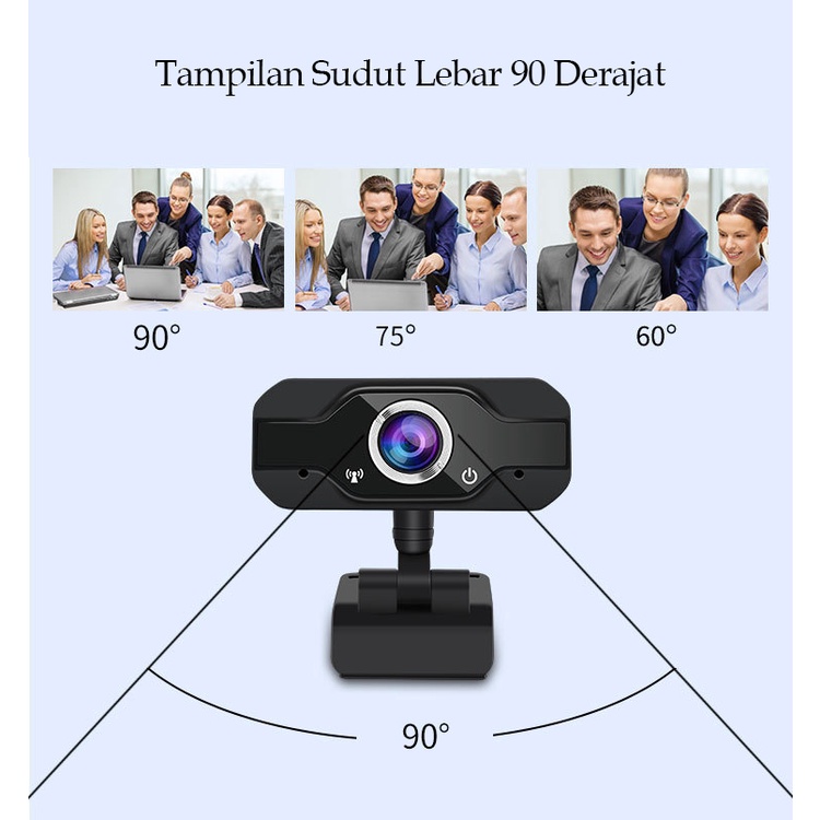 1080p USB Webcam Camera Rotatable 360 Mic Laptop Komputer PC Camera USB Berputar 360 derajat