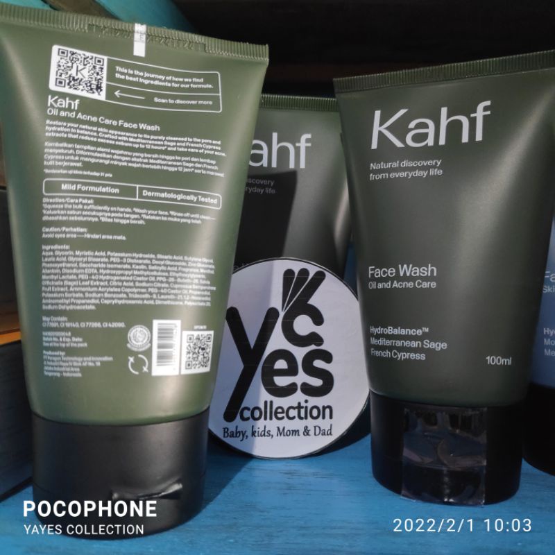 Kahf Face Wash Scrub 100 ml Sabun Cuci Muka Men Cowok Laki Pria Skin Energizing and Brightening Oil Acne Care Gentle Comedo Komedo Charcoal Kaft Kaf Pembersih Wajah Kulit jerawat Berjerawat Normal