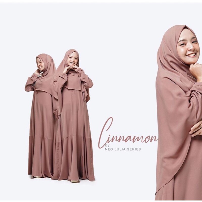 Set Gamis +Khimar Syari | Neo Julia Series - Cinnamon |Jamise Syari