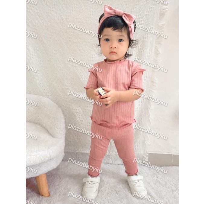 Plazababyku BBB KYOMI setelan anak perempuan jumper bayi motif bunga lucu free headband