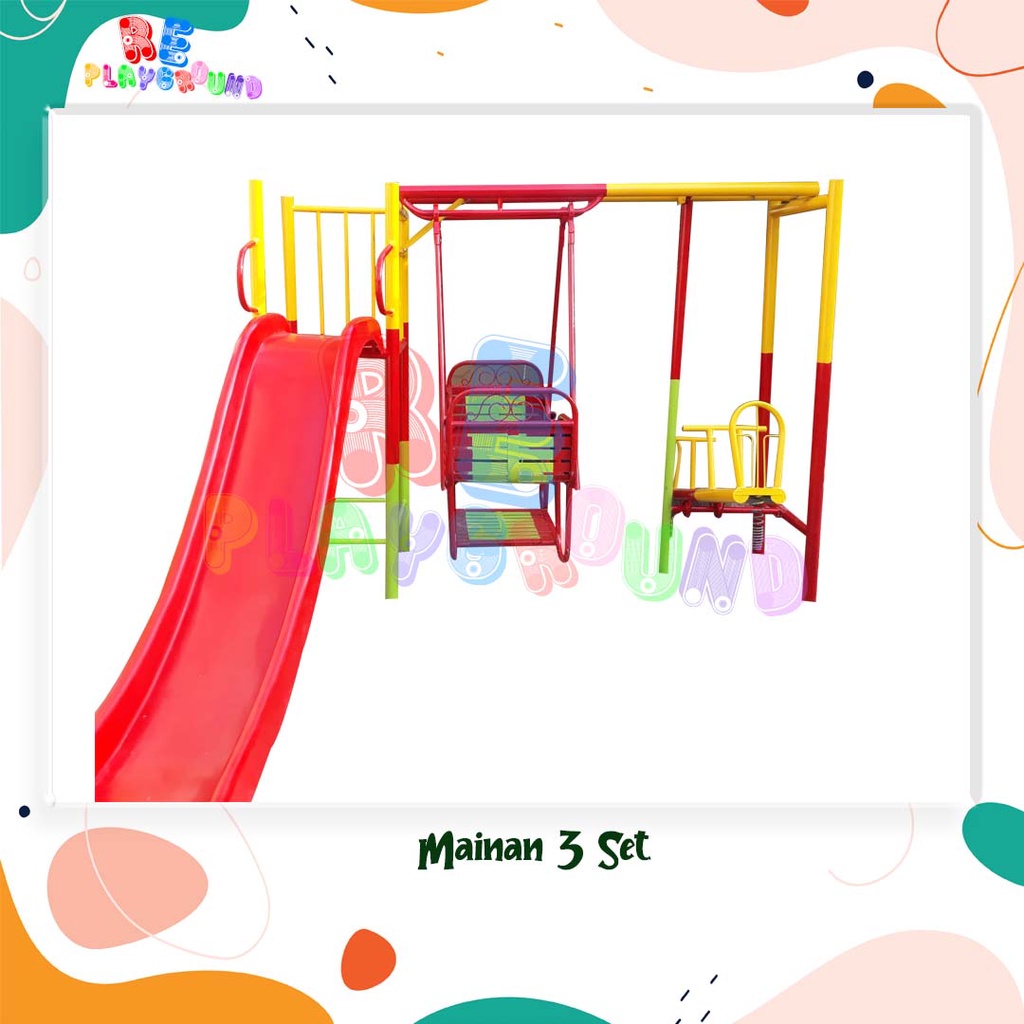 MAINAN ANAK 3 SET / PLAYGROUND / PEROSOTAN AYUNAN RANTAI BESI GALVANIS