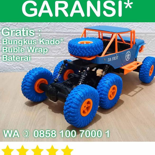 New Sotoys Rc Defender 6X6 Besar Mobil Mobilan Offroad King Rock Crawler - Cokelat