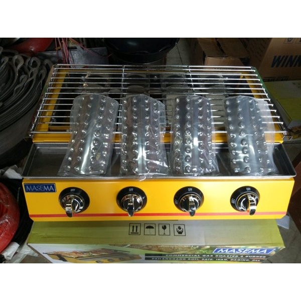 Kompor Gas Bakaran Sosis Ayam Bakar Sate Dll Panggangan Gas 4Tungku