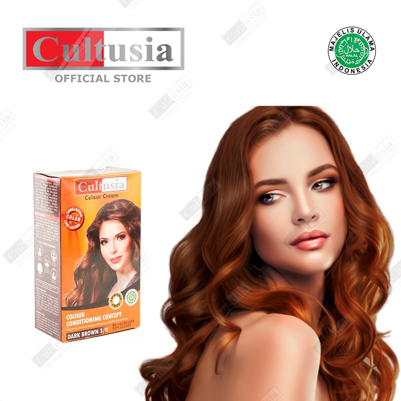 Cultusia Hair Color Dark Brown 3/0 30 ML | Shopee Indonesia