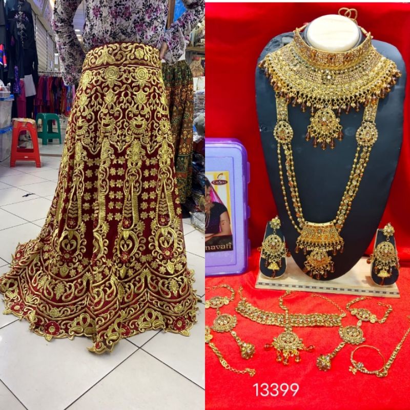 cauple legenga dan set India bridal / set India terbaru  lehengga pengantaen/ jodha muslim fashion sarung pengantin/baju India