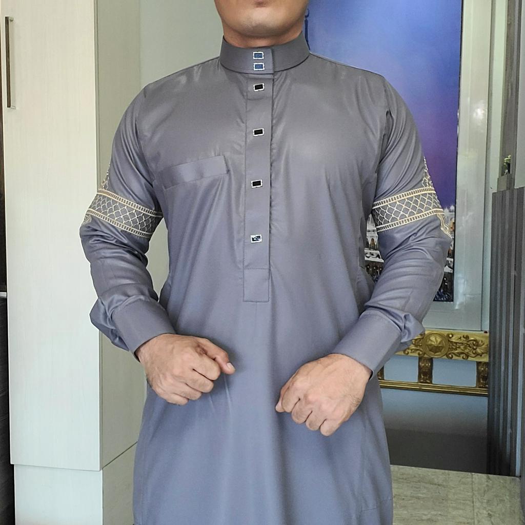 original jubah slimfit pria gamis pria jubah bordir terbaru gamis alfaan jubah pria muslim bordir