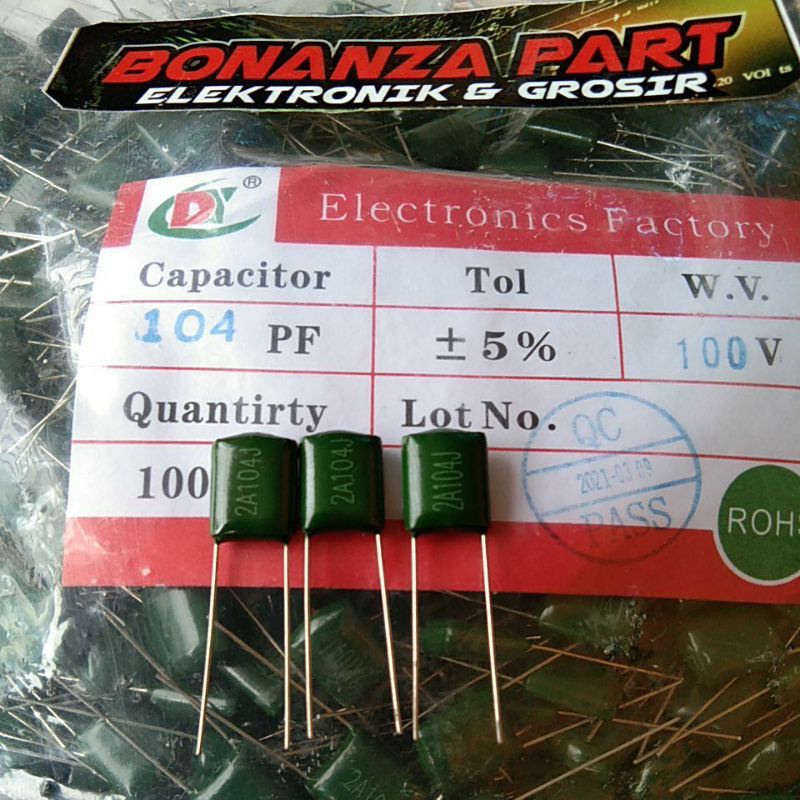 100pcs capasitor 100n 100v