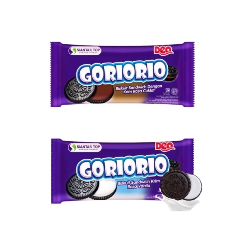 

GoRioRio biskuit sandwich rasa cokelat vanila vanilla (1 bungkus isi 20 pcs) - Coklat