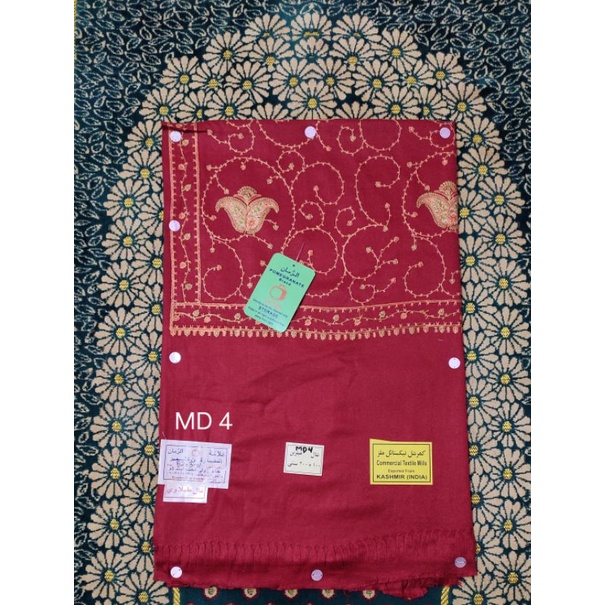 SORBAN Kashmiri Sulam dan printing motif original KUNING KUNYIT-Kode O