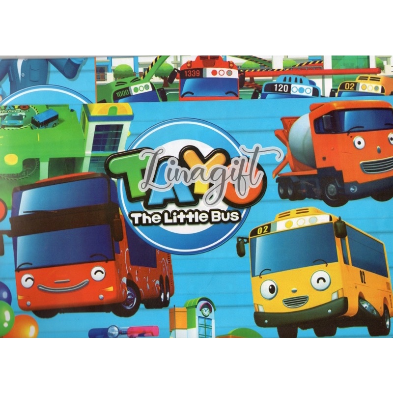 ( 5 Lembar ) SR BOYS - KERTAS KADO GLOSY - GIFT WRAP PAPER ULANG TAHUN HAPPY BIRTHDAY CARS SUPERWINGS TAYO THE BUS MCQUEEN