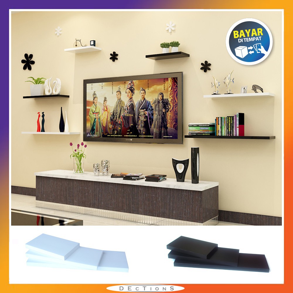 Promo Set 6 Buah Floating Shelves / Ambalan / Rak Dinding Minimalis [40cm / 30cm / 20cm]