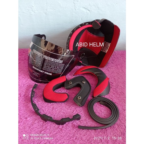 Busa helm nhk predator fullset dan kaca visor helm warna hitam