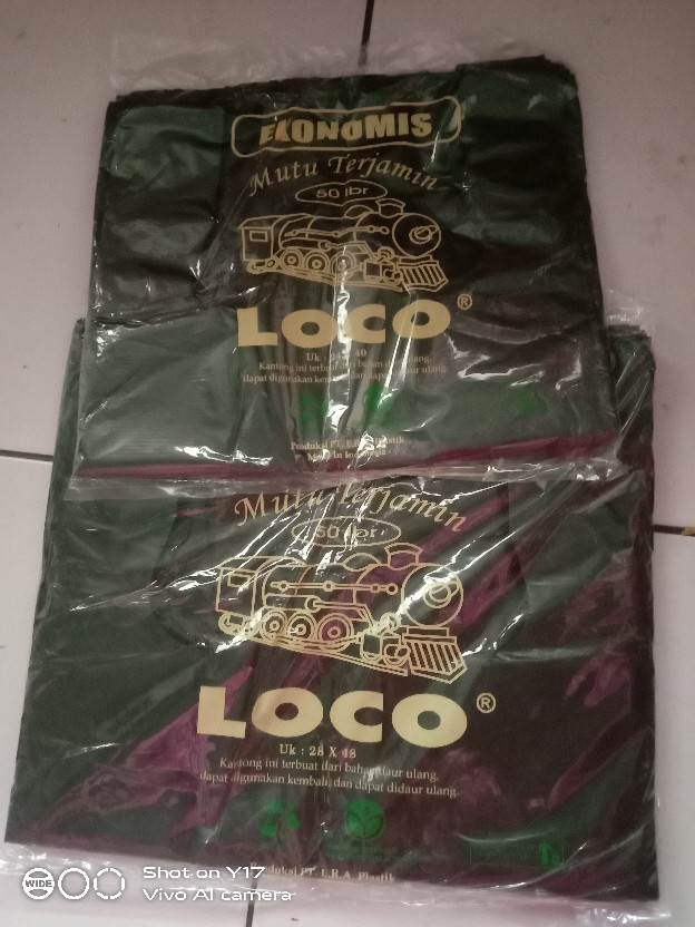 Kantong Plastik Kresek Loco Hitam Tipis Ekonomis 28 X 48
