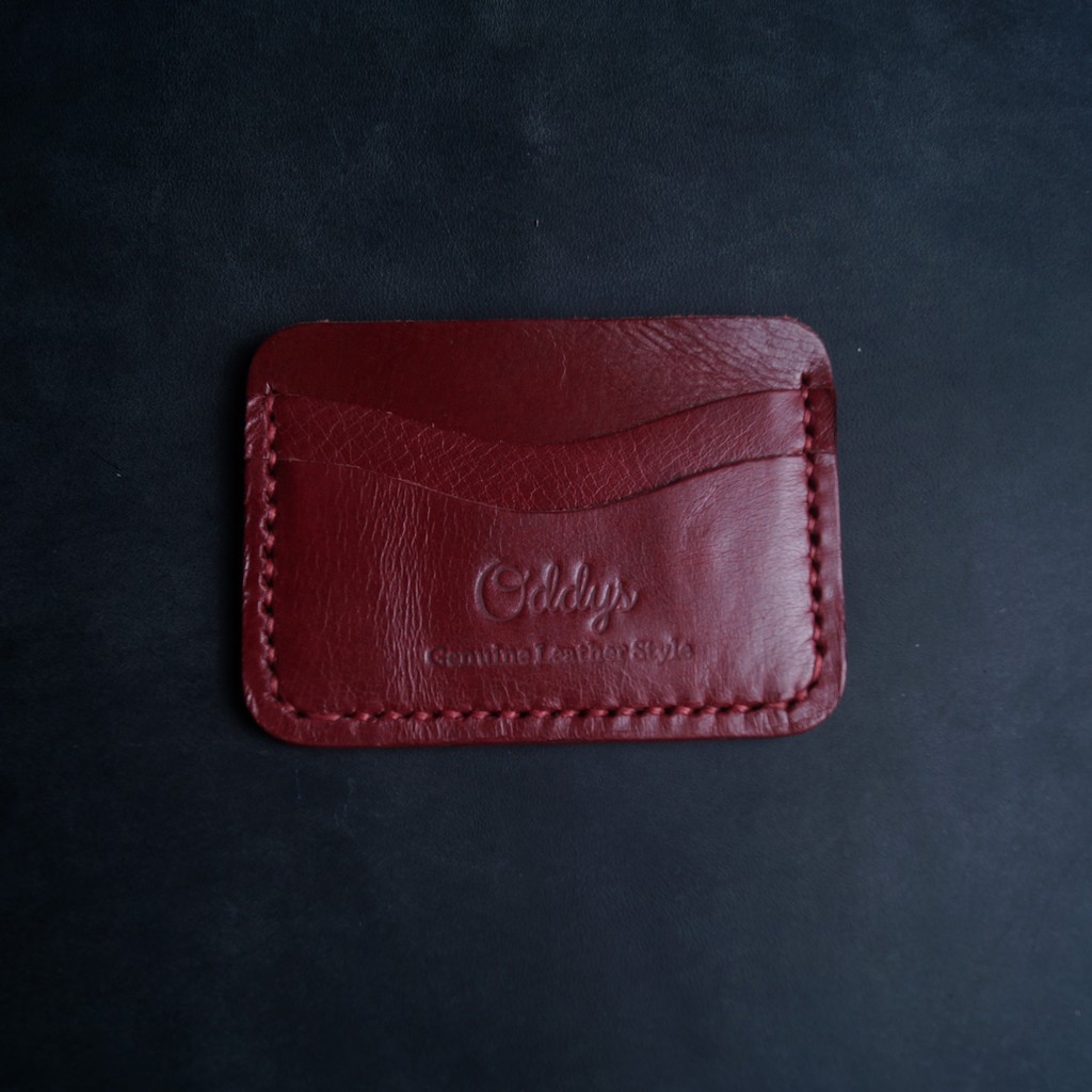 CANYON Leather Card Holder in Maroon - Dompet Kartu Kulit Asli