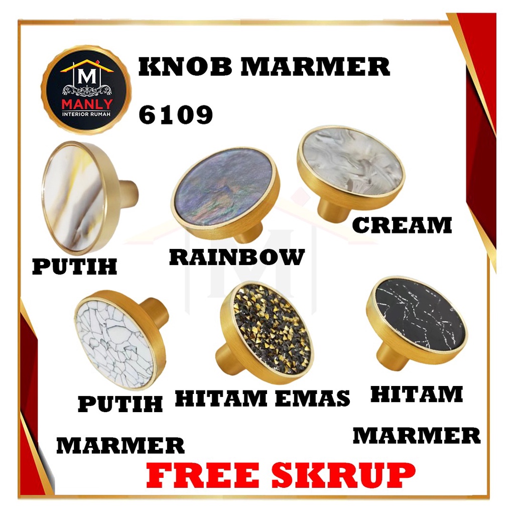 Knop Marmer Handle Marmer Tarikan Laci Lemari Marmer Hanlde Bulat Laci Pintu Lemari Knob Marmer Marble