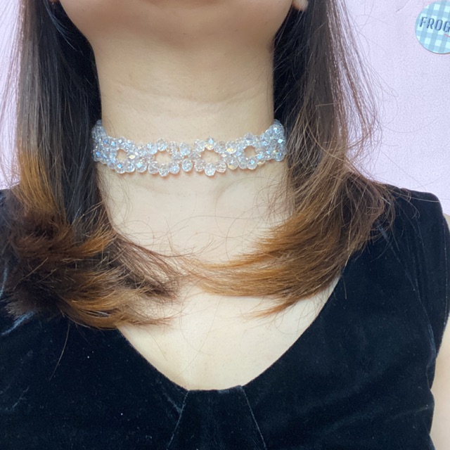 Crystal choker kristal kalung choker manik beads