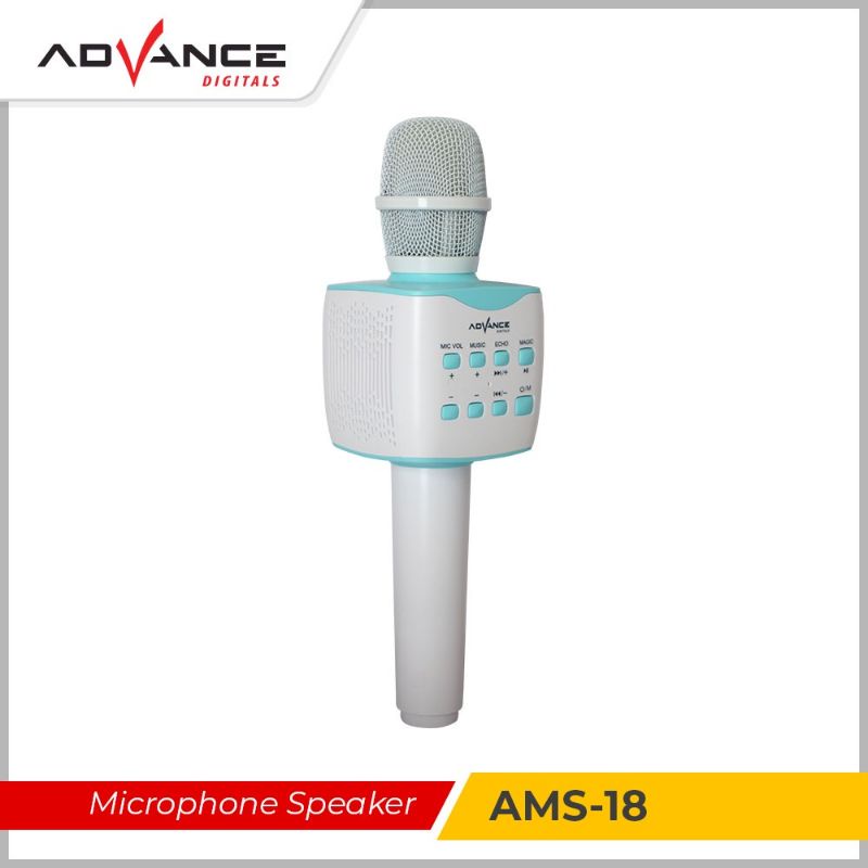 Mic Bluetooth Advance Ams-18 Noise Reduction/Microphone Speaker Tweeter Assisted Bass/Micropon Karaoke Wireless Bluetooth