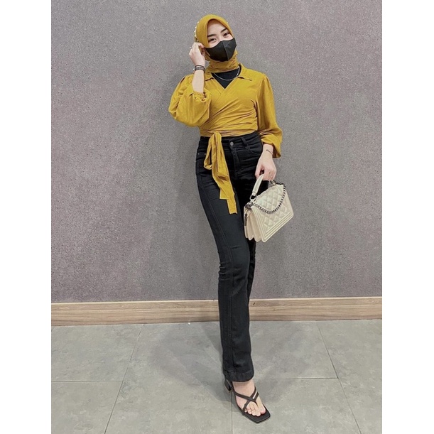 BAJU ATASAN RAYON OUTER ATASAN KIMONO TALI BAJU HIJAB RAYON TALI