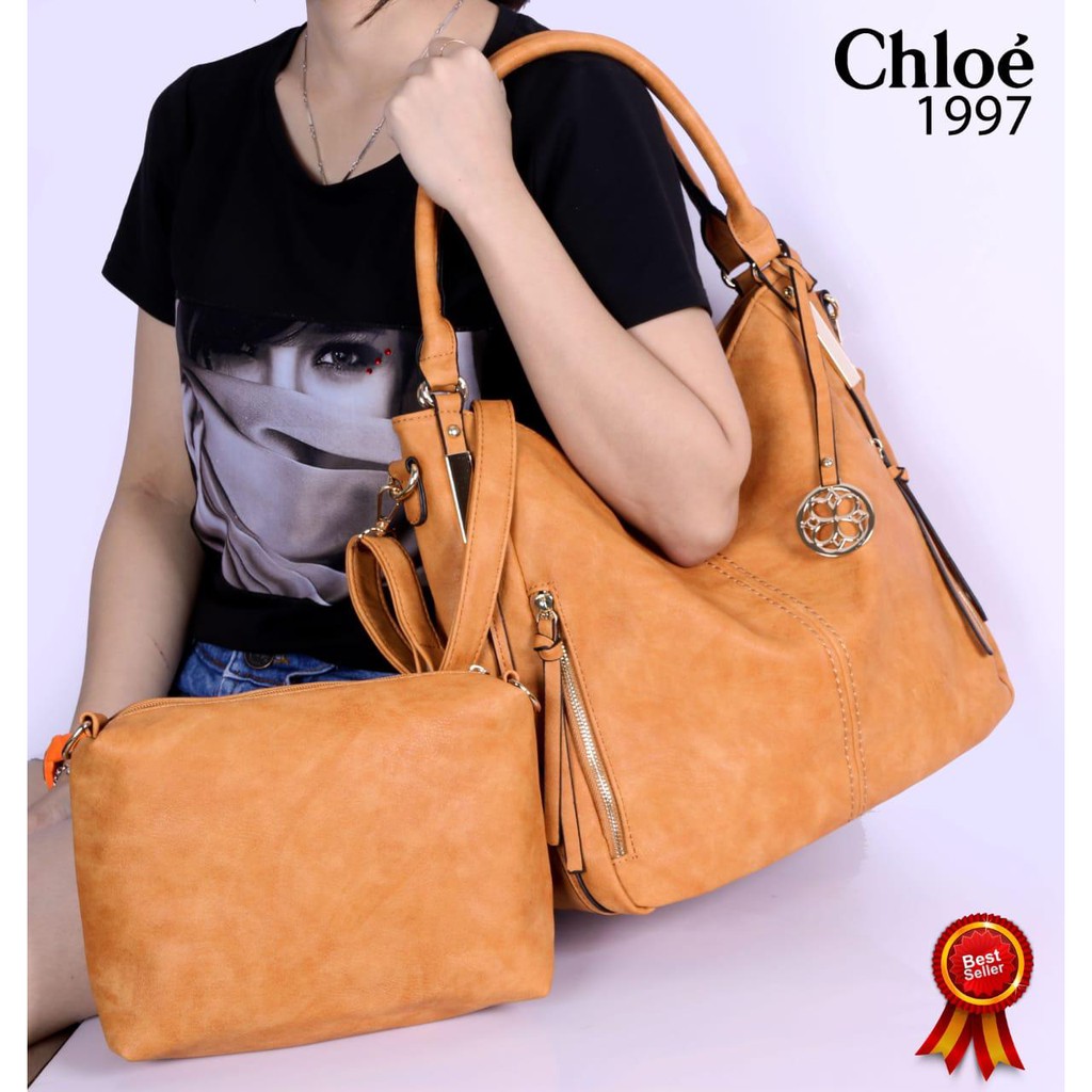 CHLOE HOBO Glazed Curios 2in1 HandBags Soft Clemence Leather VL (1997)