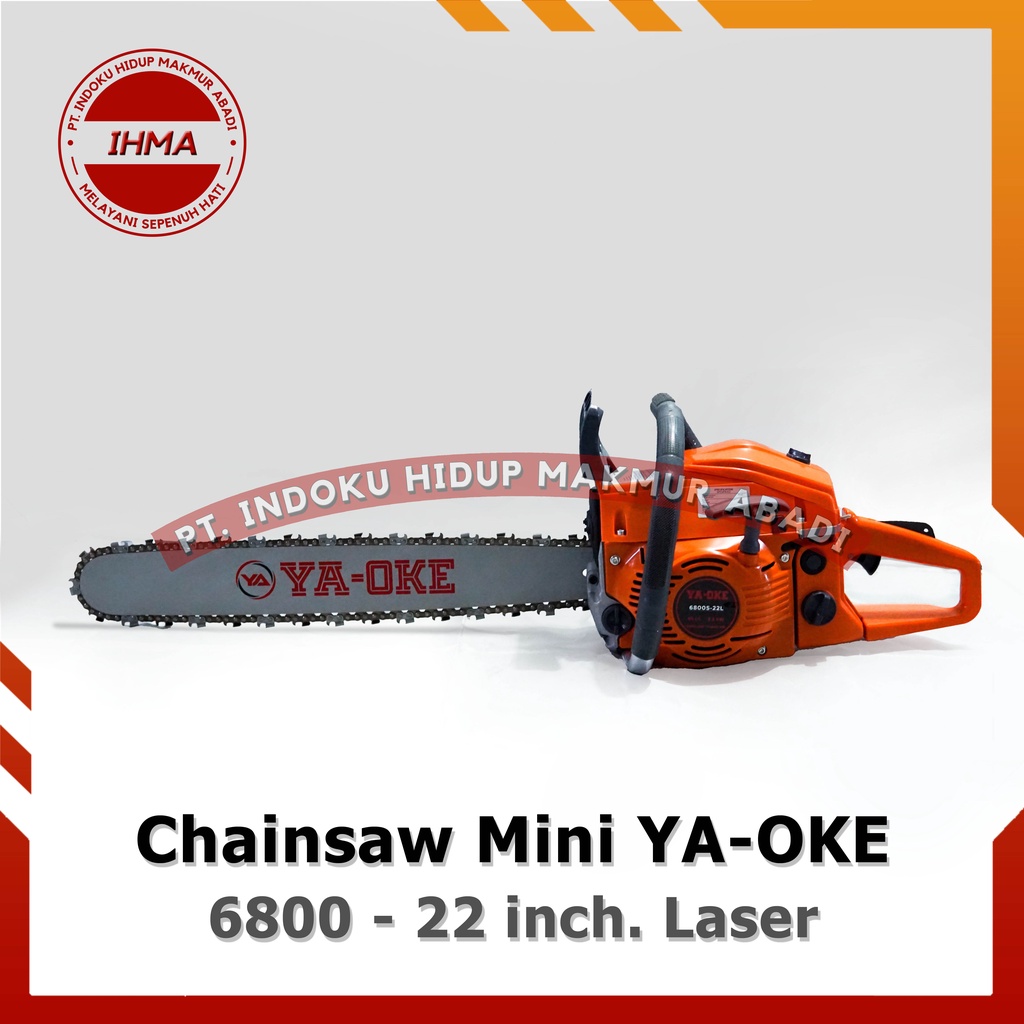 Chainsaw YA-OKE 6800 22 inch. LASER – Mesin Gergaji Kayu Mini