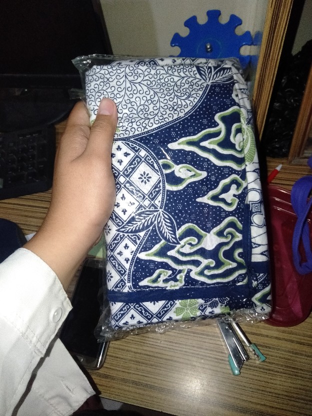 Atasan Blus Batik Wanita Modern Halus Dolby Kombinasi Brokat Polos