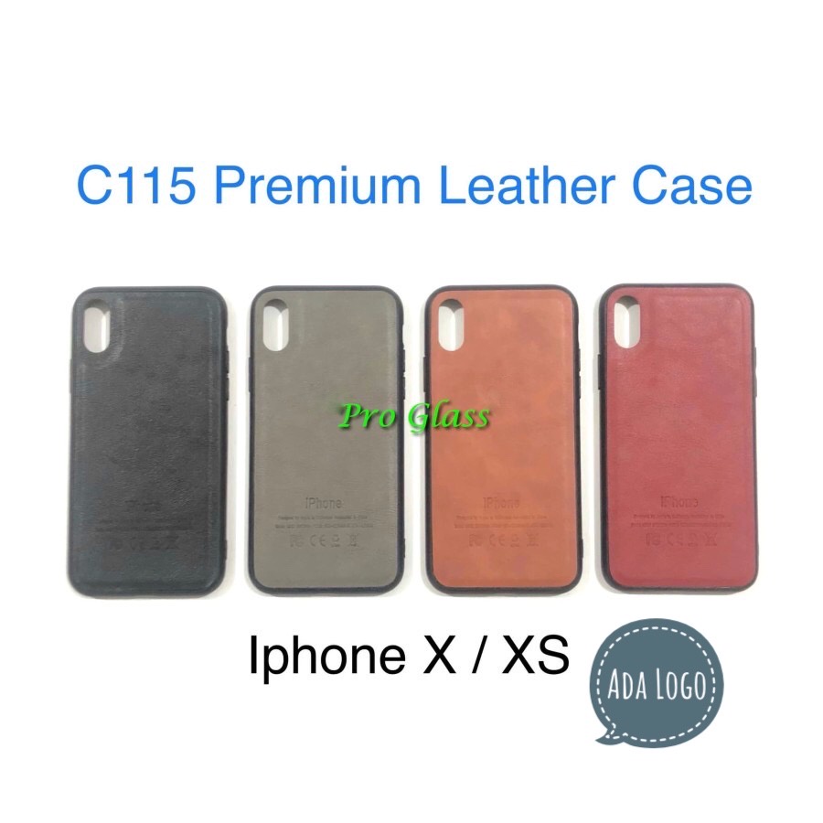 C115 For Iphone X / XS / XR / XS MAX  Premium Leather Silicone Case / Casing Kulit