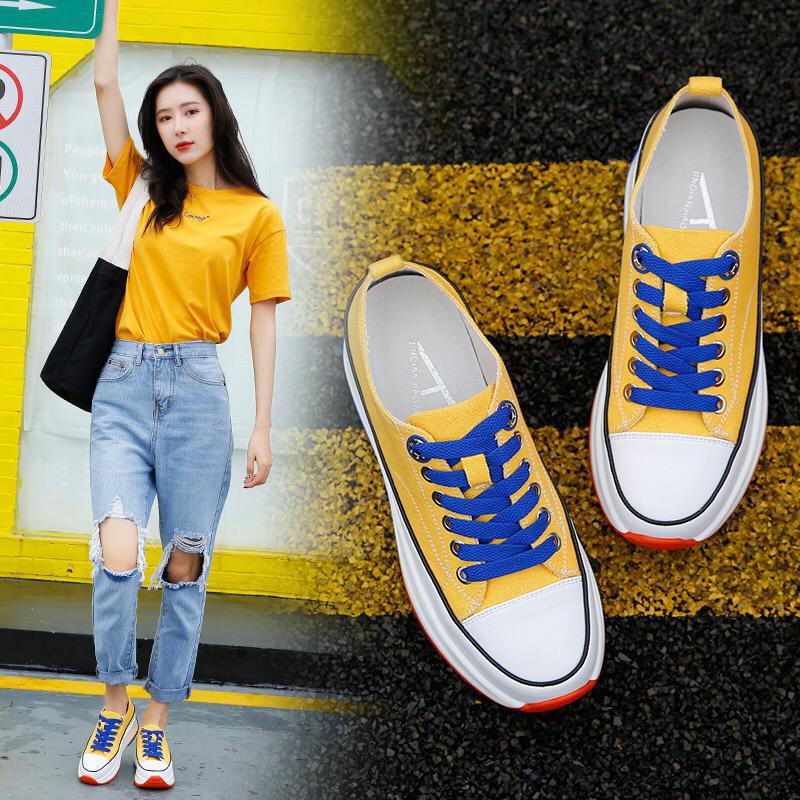 1001 SEPATU SNEAKERS WANITA CYLA DENIM SHOES !!! - 5 WARNA