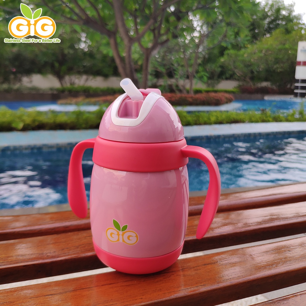 Botol Minum Anak GIG Baby Vacuum Kids Straw Bottle 220ml SB-01 / Termos Anak / Stainless Steel