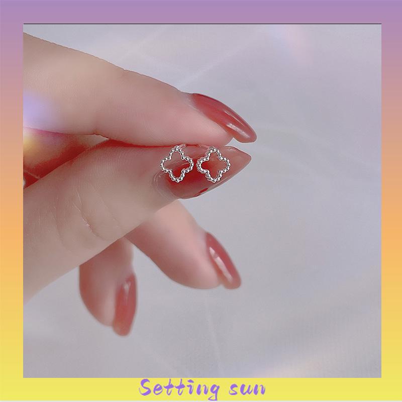 S925 Silver Stud Earrings untuk Siswa Perempuan Anting Desain Kecil Serbaguna Sederhana TN