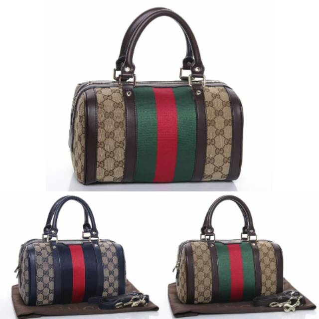 gucci vintage web boston bag