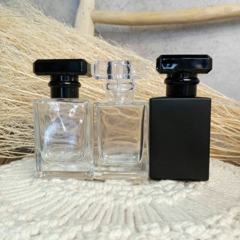 botol chanel transparant 35 ml/botol chanel hitam 35 ml