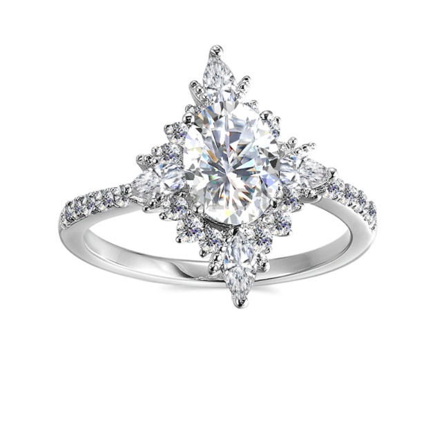 [SERTIFIKAT GRA DIAMOND] Déesse Ring cincin 1.5 carat berlian Moissanite diamond with 925 silver