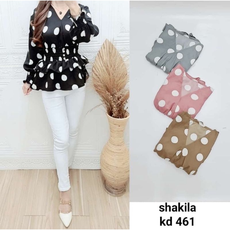 promo fhasion wanita-atasan blouse  smoke  polkasot rempel slimfit premium import/termurah/terbaru