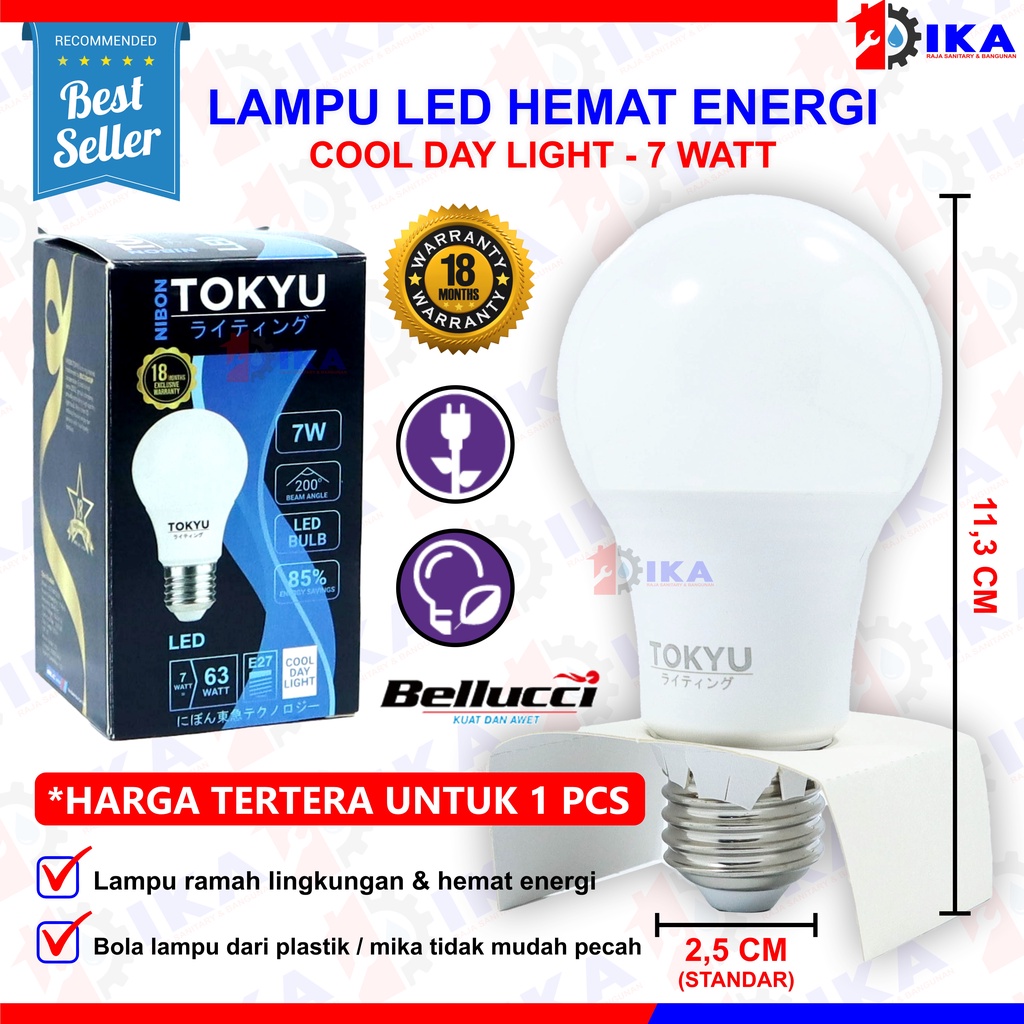 Lampu LED Tokyu 7 9 12 15 18 Watt Bohlam LED TOKYU Bellucci Lampu LED